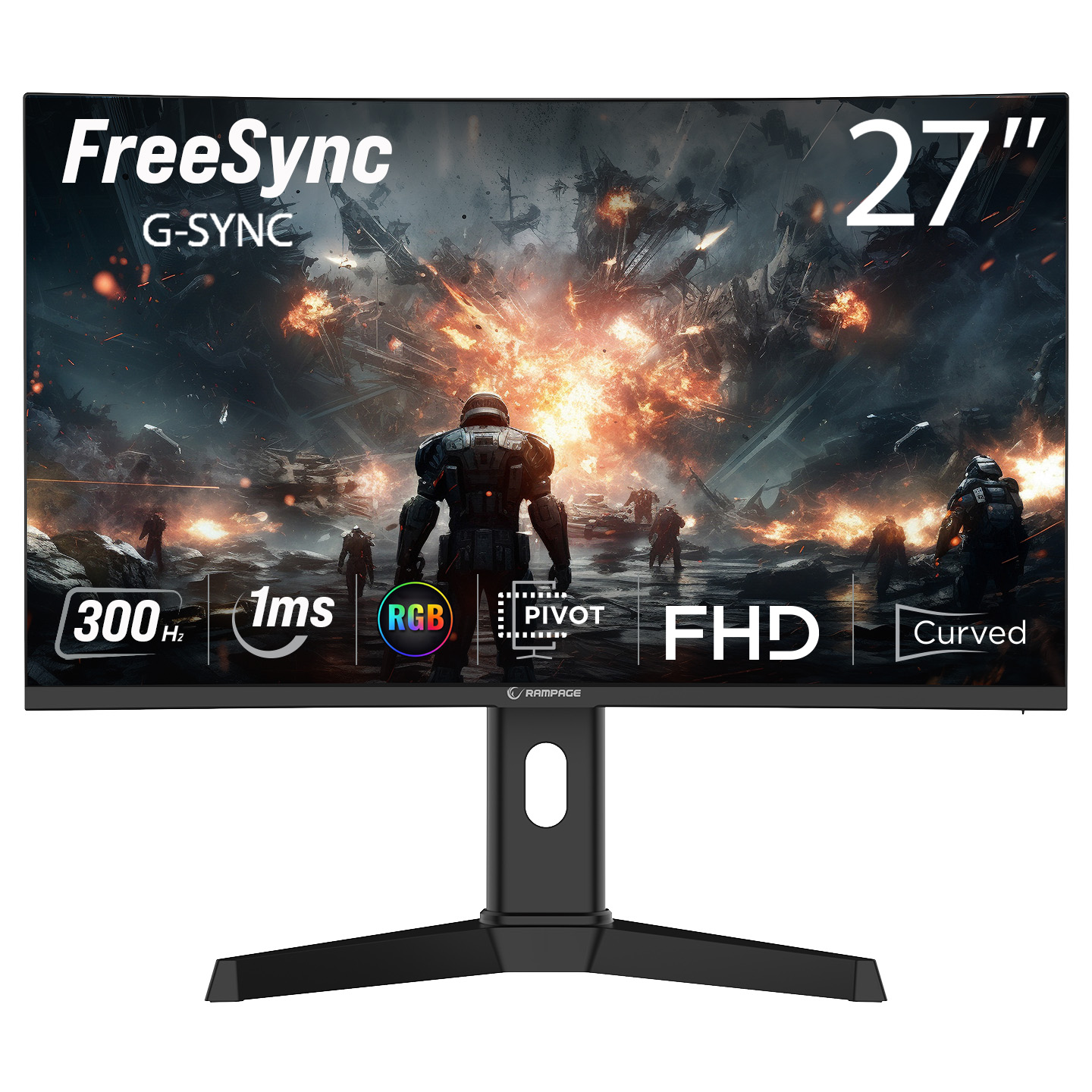 Drop DR27C300F 27 300Hz 1ms Fast VA FHD Freesync/Gsync Pivot R1500 Curved Oyuncu Monitörü