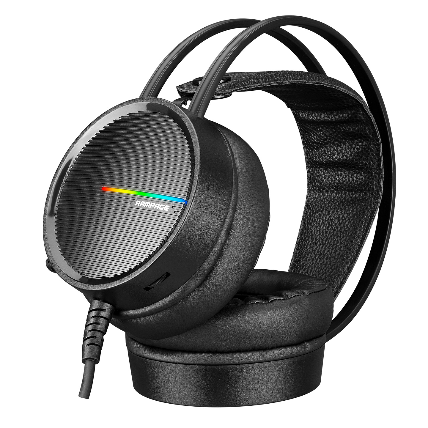 Rampage RM-K3 CASHE GİZLİ MİKROFONLU USB 7.1 Rainbow Ledli Siyah Surround Sağlam Gaming Oyuncu Mikrofonlu Kulaklık